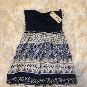 NWT navy Roxy strapless dress